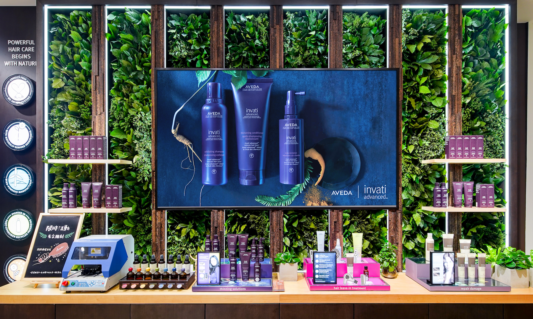 자연의 감성, 브랜드를 물들이다… 아베다 신촌점, 모스월아트 설치 완료